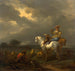 Jachthouding van de valk - Nicolaes Berchem — weergave van het kunstwerk
