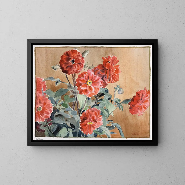Dahlias - Hannah Borger Overbeck — framed artwork on a wall