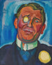 Portret van een heer met een monocle - Hanns Bolz — weergave van het kunstwerk