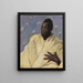 Afrikaanse schilderij in witte jurk - Hans Sprung — ingelijst kunstwerk aan de muur