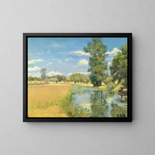Flux à travers un paysage estival - Hans Andersen Brendekilde — framed artwork on a wall