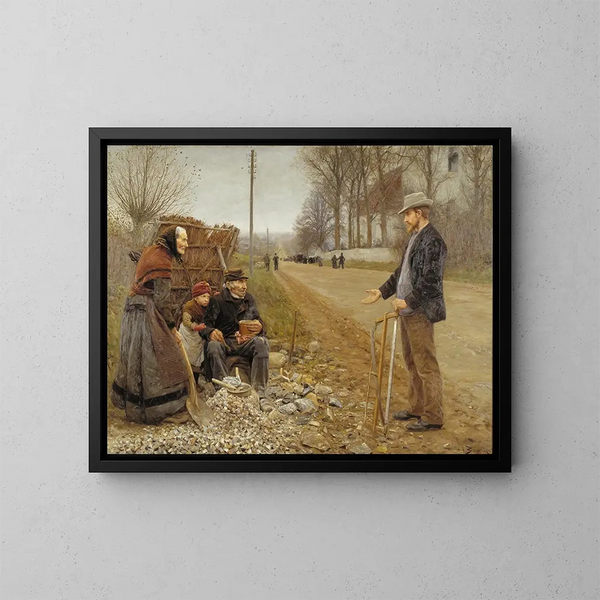 People by the Side of the Road - Hans Andersen Brendekilde — framed artwork on a wall