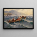 Stormachtige overtocht in de fjord - Hans Andreas Dahl — ingelijst kunstwerk aan de muur