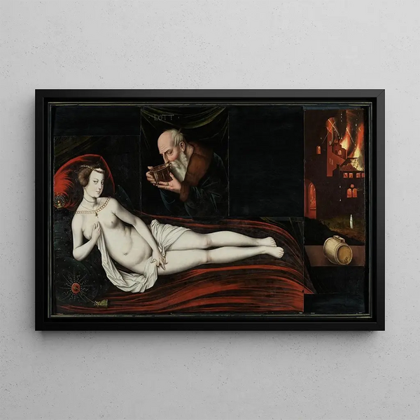 De oudste dochter van Loth - Hans Baldung — ingelijst kunstwerk aan de muur