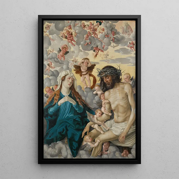 L'Homme de douleurs pleuré par Marie et les anges - Hans Baldung — ingelijst kunstwerk aan de muur