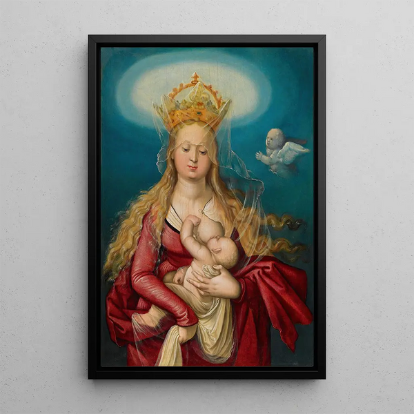 De Maagd en Koningin van de Hemel die de Kind Jezus zuigt - Hans Baldung — ingelijst kunstwerk aan de muur