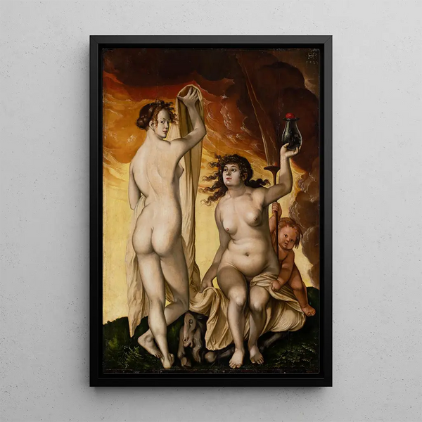 Twee heksen - Hans Baldung — ingelijst kunstwerk aan de muur