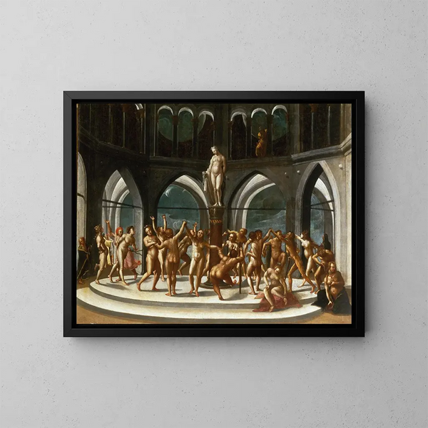 Dance around the statue of Venus - Hans Bock the Elder — framed artwork on a wall