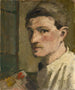 Zelfportret met palet - Hans Brühlmann — weergave van het kunstwerk