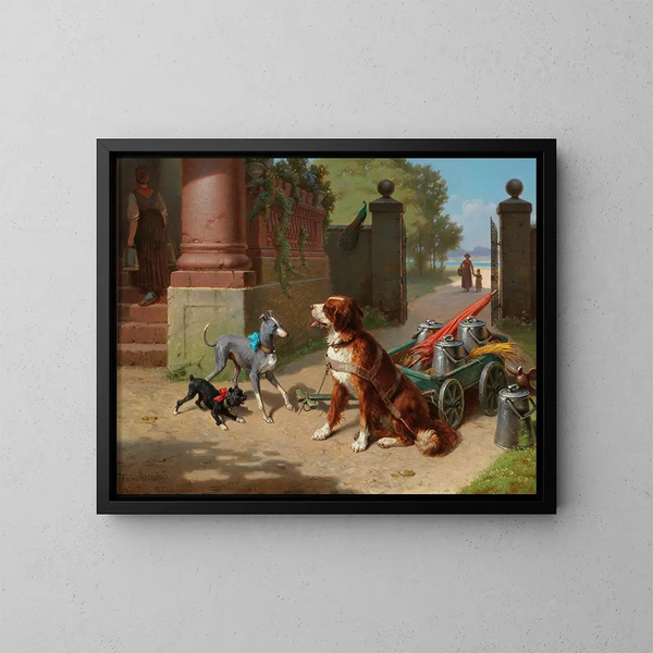 Vrolijk welkom - Hans Brunner — ingelijst kunstwerk aan de muur