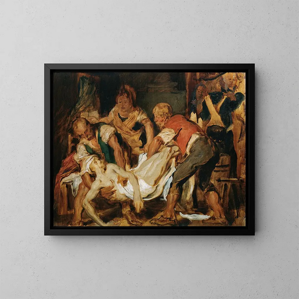 De redding van het lichaam van Jean-Paul Marat - Hans Canon — ingelijst kunstwerk aan de muur