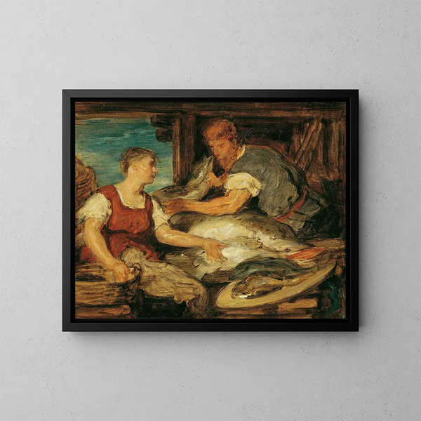 La poissonnière - Hans Canon — ingelijst kunstwerk aan de muur
