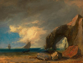 Studie van de zee met vissersboten - Hans Canon — weergave van het kunstwerk