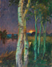 Bomen bij zonsondergang - Hans Emil Oberländer — weergave van het kunstwerk
