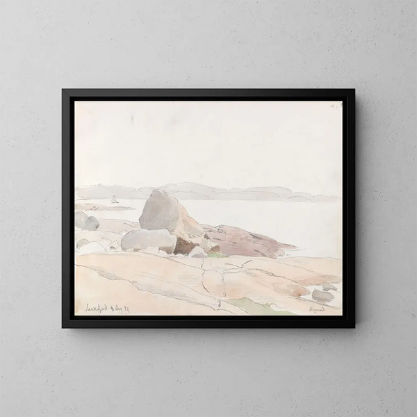 Frère Sandefjord - Hans Gude — framed artwork on a wall