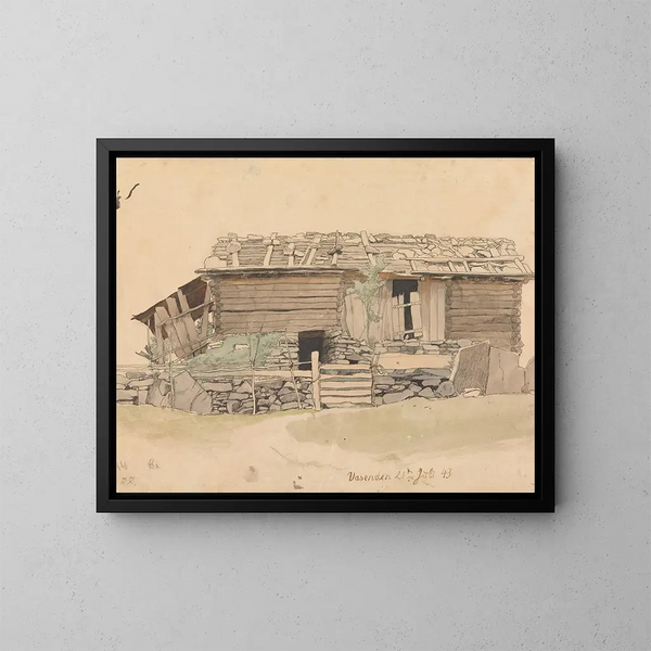 Lève et jardin de Vassenden - Hans Gude — framed artwork on a wall