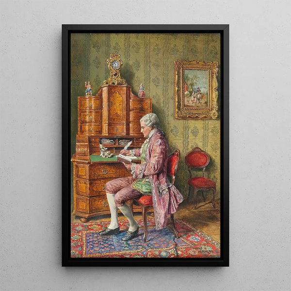 L'Amateur d'art - Hans Hamza — ingelijst kunstwerk aan de muur