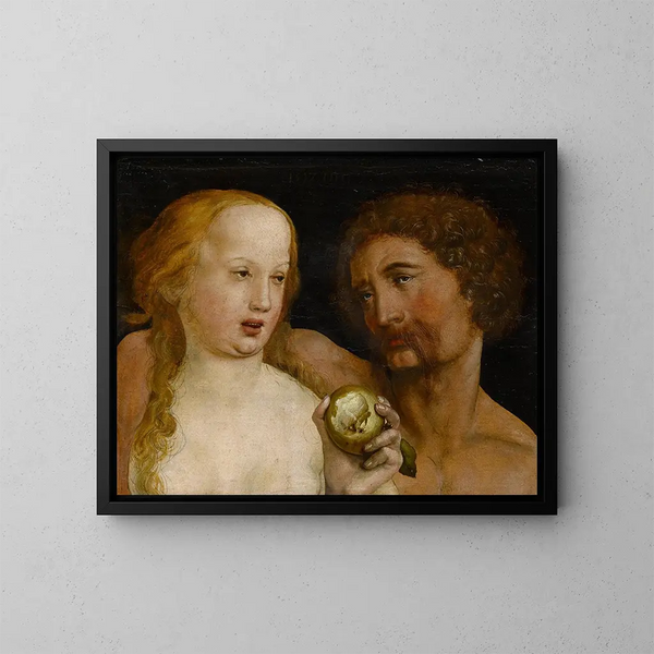 Adam and Eve - Hans Holbein the Younger — framed artwork on a wall