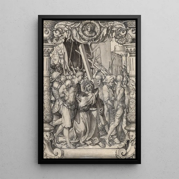 Glas-in-loodraam met de kruisweg van Christus - Hans Holbein de Jonge — ingelijst kunstwerk aan de muur