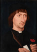 Portret van een man met een anjer - Hans Memling — weergave van het kunstwerk