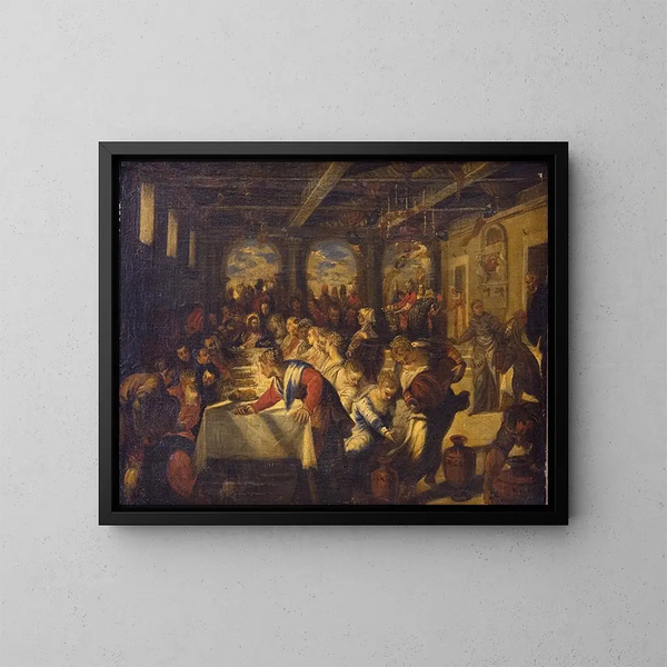 Les Noces de Cana - Hans Rottenhammer — framed artwork on a wall