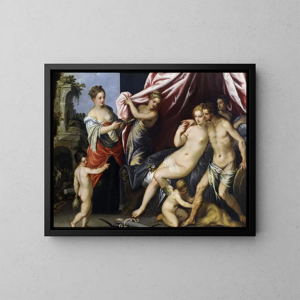 Venus and Mars - Hans Rottenhammer — framed artwork on a wall