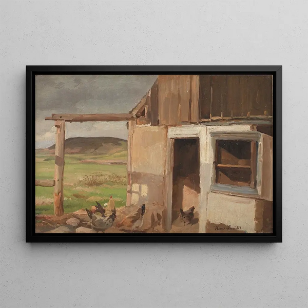 House with Henyard - Hans Smidth — framed artwork on a wall