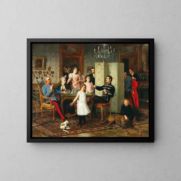 Large Family Celebration - Hans Temple — framed artwork on a wall