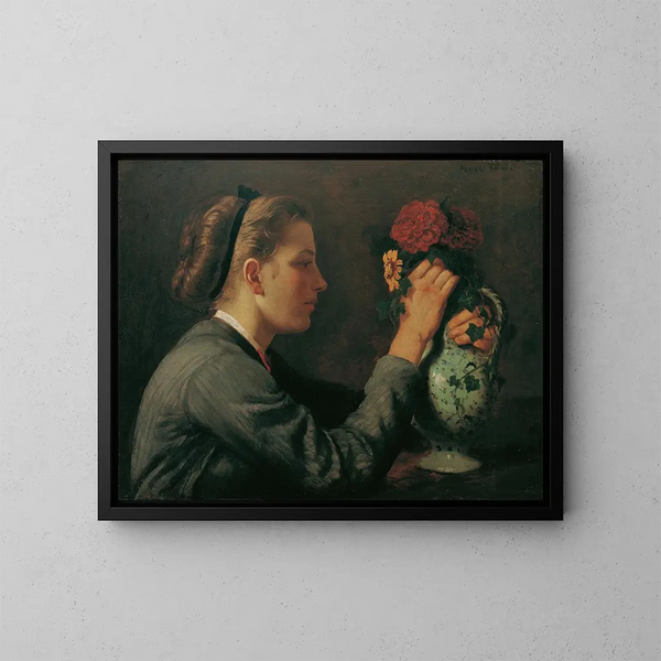 Agathe Thoma, the artist's sister - Hans Thoma — framed artwork on a wall