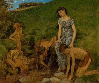 In de lente bij de bron - Hans Thoma — weergave van het kunstwerk