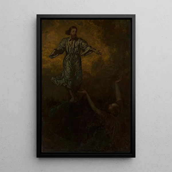 Christ and Saint Peter Painting - Hans Thoma — framed artwork on a wall
