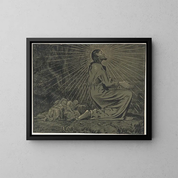 De Christus op de Olijfberg - Hans Thoma — ingelijst kunstwerk aan de muur