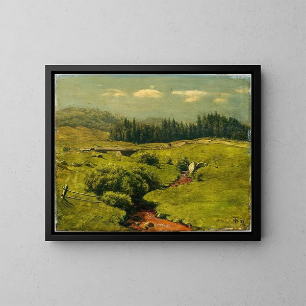 De bruine beek - Hans Thoma — ingelijst kunstwerk aan de muur