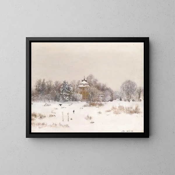 Het landgoed bij Frankfurt in de winter - Hans Thoma — ingelijst kunstwerk aan de muur
