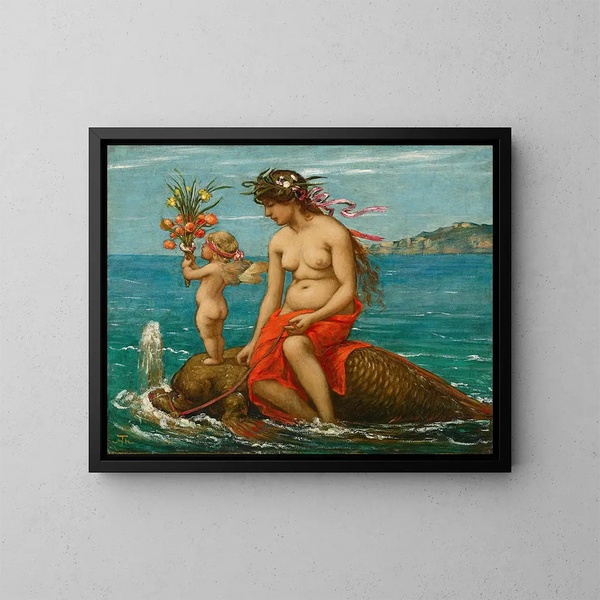 Across the Waves - Hans Thoma — framed artwork on a wall
