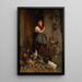 Nourrir les poules - Hans Thoma — framed artwork on a wall