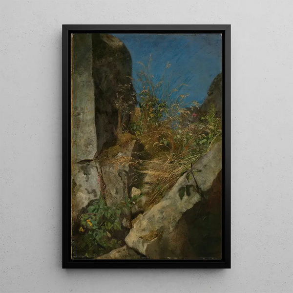Herbes entre les rochers - Hans Thoma — ingelijst kunstwerk aan de muur