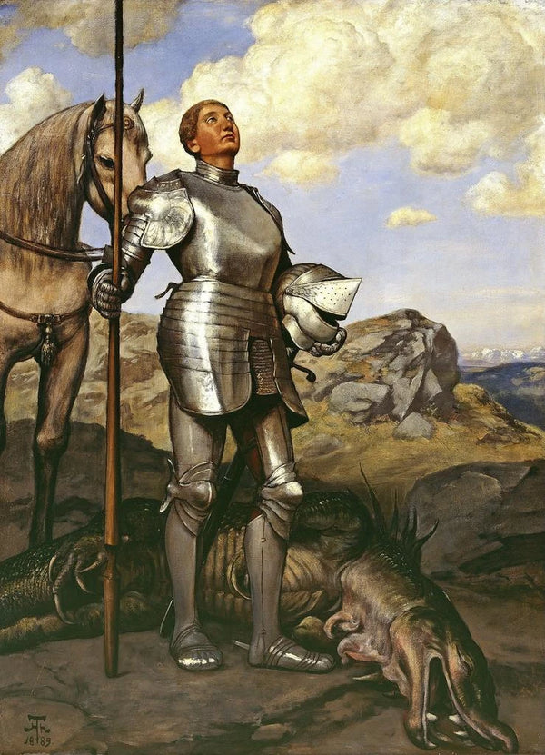Saint Georges le chevalier - Hans Thoma — ingelijst kunstwerk aan de muur