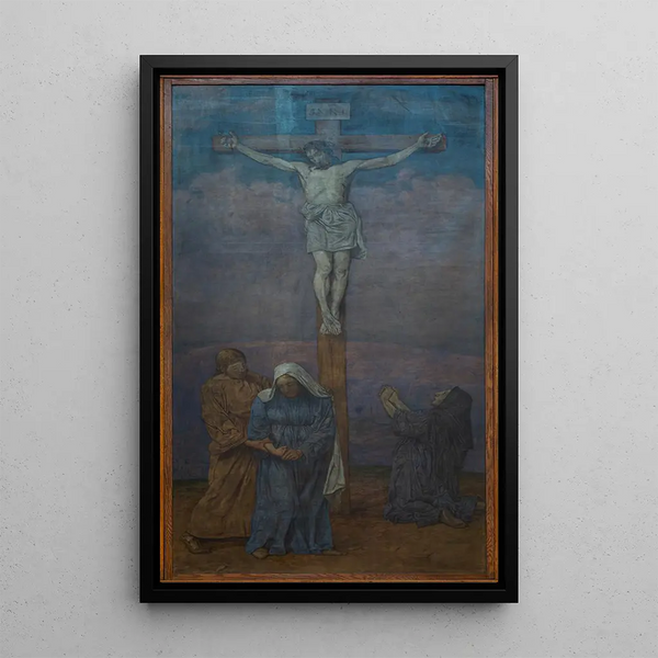 Crucifixion of Christ - Hans Thoma — framed artwork on a wall