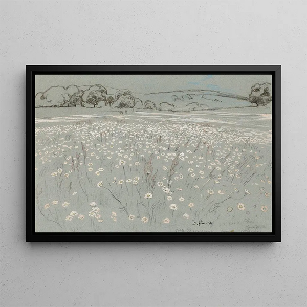Prairie avec des marguerites - Hans Thoma — ingelijst kunstwerk aan de muur
