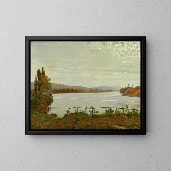 Ochtend op de Haut-Rhin nabij Schaffhouse - Hans Thoma — ingelijst kunstwerk aan de muur
