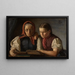 Moeder en zus van de kunstenaar die de Bijbel leest - Hans Thoma — ingelijst kunstwerk aan de muur