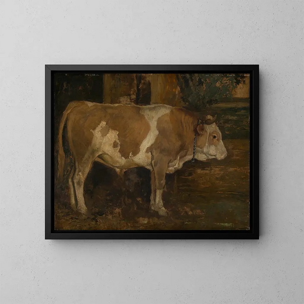Bull in the Woods - Hans Thoma — framed artwork on a wall