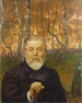 Zelfportret voor een berkenbos - Hans Thoma — weergave van het kunstwerk