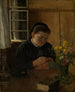 Meisje naaister - Hans Thoma — weergave van het kunstwerk