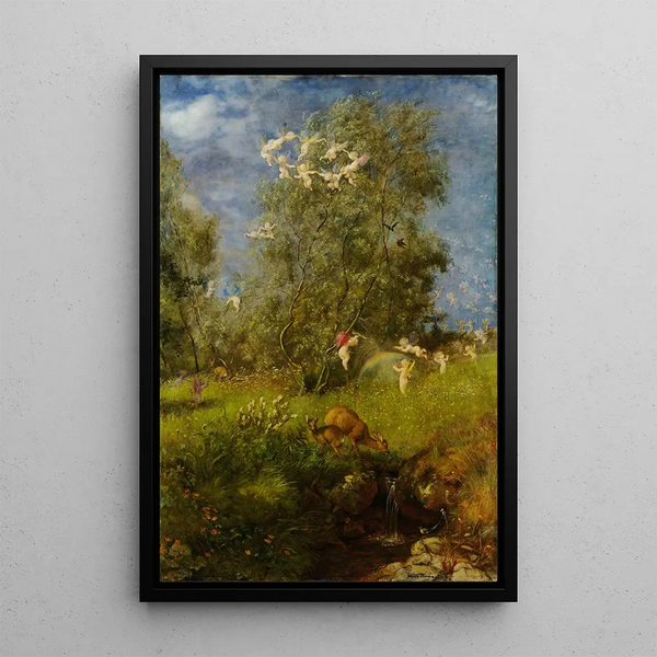 Lente - Hans Thoma — ingelijst kunstwerk aan de muur
