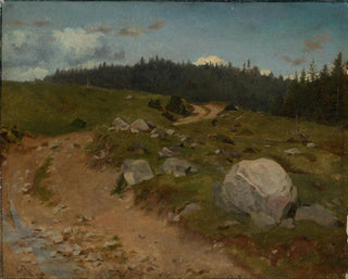 Roekelige weg langs het bos - Hans Thoma — weergave van het kunstwerk