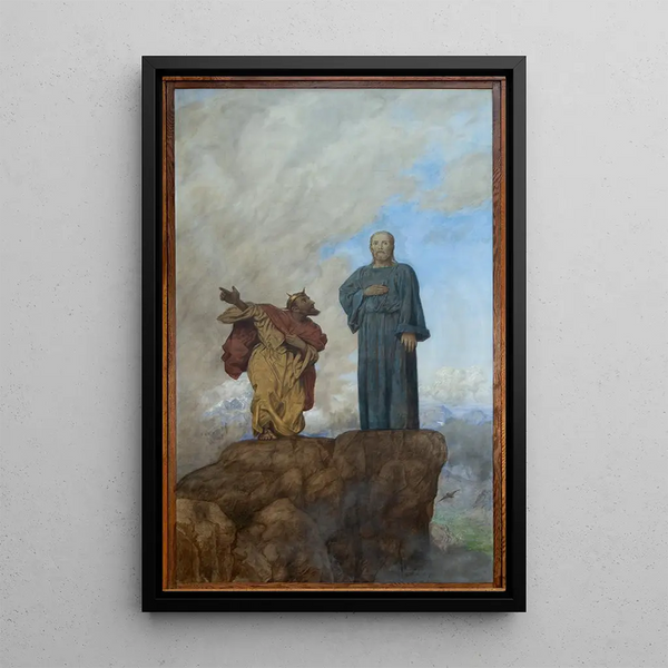La Tentation du Christ - Hans Thoma — ingelijst kunstwerk aan de muur