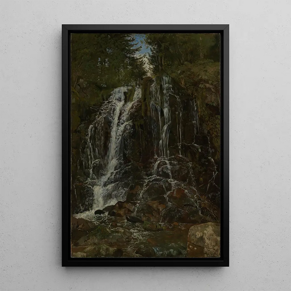 Cascade near Saint-Blasien - Hans Thoma — framed artwork on a wall