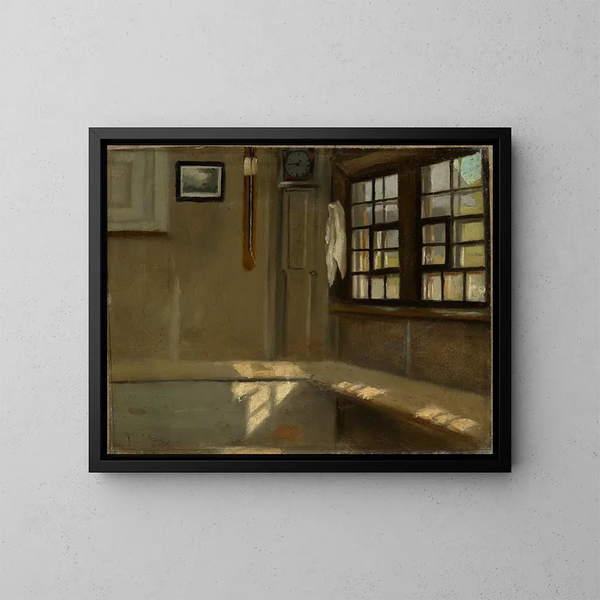 Corner of a Room in a Farm - Hans Thoma — framed artwork on a wall
